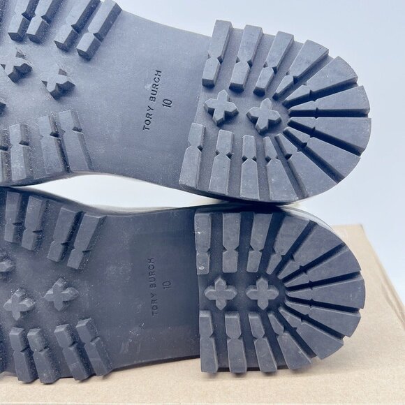 Tory Burch Benton Chelsea Ankle Boots Platform Vachetta Calf Ivory/ Black US 10 - Picture 12 of 13